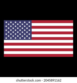 Flag of United States vector illustration on black background