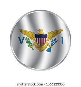 Flag of United States Virgin Islands glossy button.