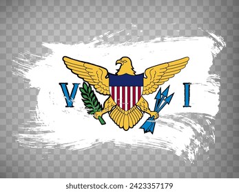 Flag United States Virgin Islands from brush strokes. Waving Flag United States Virgin Islands on transparent background for your web site design, logo, app, UI.  America. Stock vector.  EPS10.