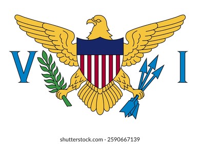 Flag of United States Virgin Islands, 3:2 Format, United States Virgin Islands Flag