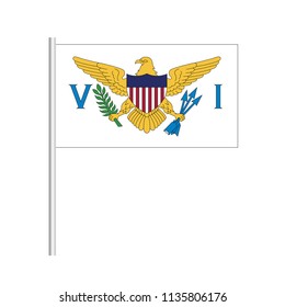 Flag of United States Virgin Islands.United States Virgin Islands Icon vector illustration,National flag for country of  isolated, banner vector illustration. Vector illustration eps10.