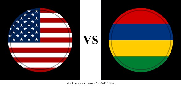 flag of united states vs mauritius