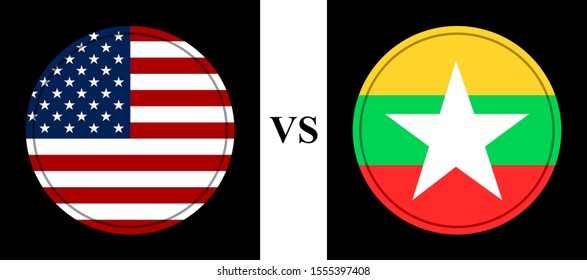flag of united states vs myanmar
