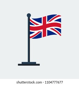 Flag Of United-Kingdom.Flag Stand On White Background. Vector Design