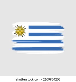 Flag of Uruguay with brush style