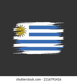 Bandera de Uruguay con estilo de pincel