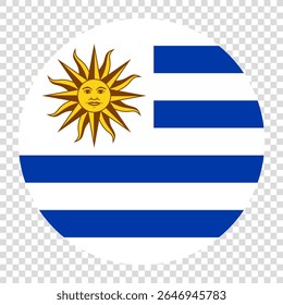 Bandeira do Uruguai. Uruguai círculo bandeira ícone logotipo ícone computador vetor ilustração design. Fundo do tabuleiro de xadrez.