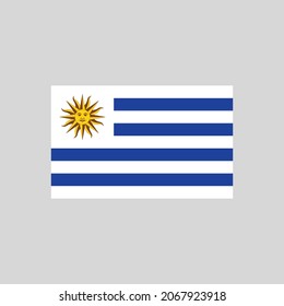 Flag of Uruguay color line element. Vector element for web page, mobile app, promo.  UI UX GUI design element. 
