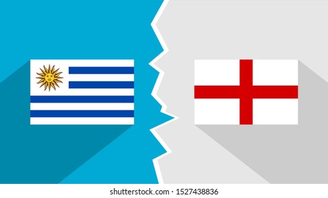 flag of uruguay and england