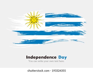 Flag of Uruguay. Flag in grungy style. Independence Day.