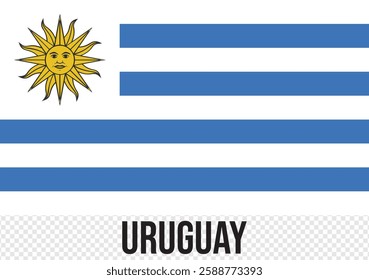 Flag of Uruguay. Uruguay flag illustrator country flags symbol nation. original and simple Uruguay flag isolated vector in official colors and Proportion Correctly