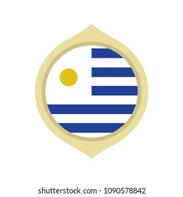 Flag of uruguay inside a golden circle ornament