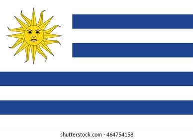 Flag Uruguay isolated vector in official colors and proportion Correctly 