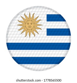 Flag Of Uruguay. Flag Of Uruguay On A Button Vector illustration. Uruguay Flag Isolated On White Background