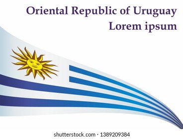 Flag of Uruguay, Oriental Republic of Uruguay. Template for award design, an official document with the flag of Uruguay. Bright, colorful vector illustration.