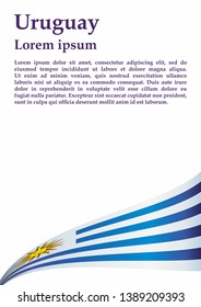 Flag of Uruguay, Oriental Republic of Uruguay. Template for award design, an official document with the flag of Uruguay. Bright, colorful vector illustration.