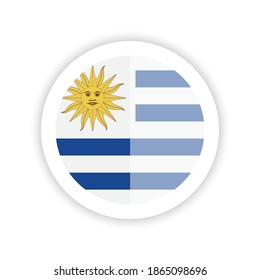 Flag Of Uruguay. Round Icon.