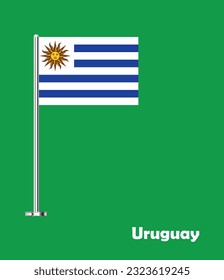 Flag of  Uruguay, Table Flag of Uruguay, Vector Illustration.