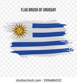 Flag Of Uruguay in texture brush  with transparent background, vector illustration in eps file