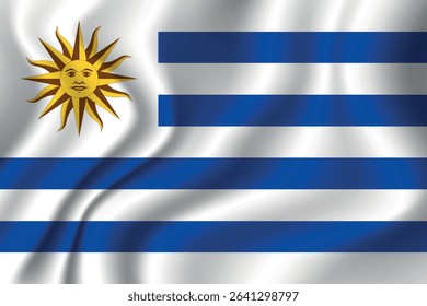 Flag of Uruguay. Uruguayan national symbol in official colors. Template icon. Abstract vector background.