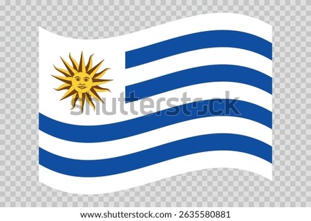Flag of Uruguay. Uruguayan national symbol in official colors. Template icon. Abstract vector background.