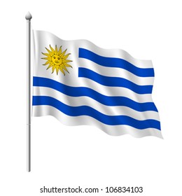 Flag of Uruguay, vector illustration