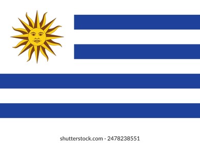 Flag of Uruguay - Vector illustration