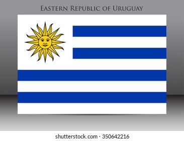 Flag of Uruguay.Uruguay flag vector illustration.