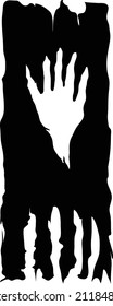 Flag of Uruk-Hai - banner. Vector art illustration of the fantasy-themed flag. Flag Banner of the Uruk-Hai. Suitable for T-Shirts, tattoo, etc.