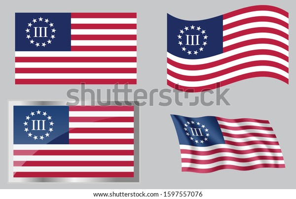 Flag Us 3 Percenters Stock Vector (Royalty Free) 1597557076