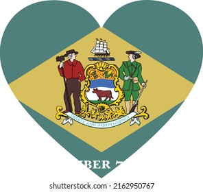 Flag of US federal state of Delaware within a heart shape