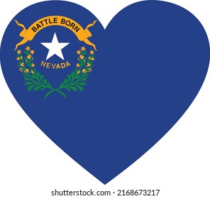 Flag of US federal state of Nevada within a heart shape