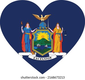 Flag of US federal state of New York within a heart shape