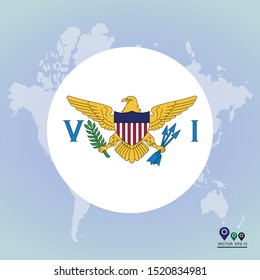 Flag of US Virgin Islands Round Glossy Icon. Vector illustration eps 10.