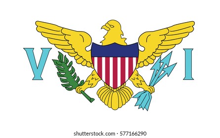 Flag of the U.S. Virgin Islands. Vector. Accurate dimensions, element proportions and colors.