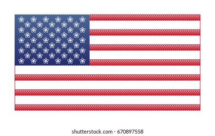 Bandera EE.UU. 4 de julio. Diseño vectorial del Día de la Independencia. 4 de julio. Borde de fondo con lugar para el concepto de diseño de texto para tarjeta de saludo, banner, volante, afiche