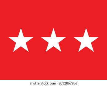 La bandera de un teniente general del ejército de los Estados Unidos de un trío de estrellas blancas sobre un fondo rojo