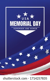 flag USA background design for memorial day background. vector illustration