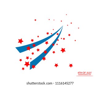 Flag of USA background for independence day, veterans, memorial day and other events, Vector illustration Design. 4th of July