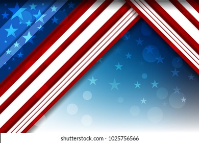 Flag of USA background for independence, veterans, memorial day and other events, Vector illustration Stripes Design