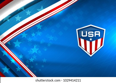 Flag of USA background for independence, veterans, labor, memorial day and other events, Vector illustration Design