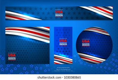 Flag of USA background for independence, veterans, labor, memorial day and other events, Vector illustration Design