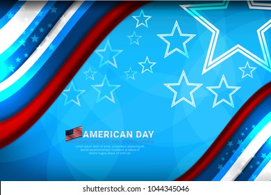 Flag of USA background for independence, veterans, labor, memorial day and other events, Vector illustration Design