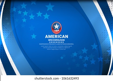 Flag of USA background for independence, veterans, labor, memorial day and other events, Vector illustration Design