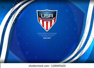 Flag of USA background for independence, veterans, labor, memorial day and other events, Vector illustration Design