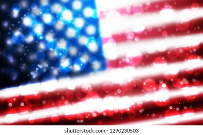 Flag of USA background for independence, veterans, memorial, martin luther king, presidents day and other events. Background of blurred flag of United States of America