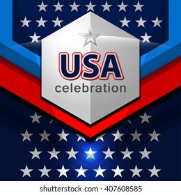 Flag of USA background for independence, veterans, labor, memorial day and other events, Vector illustration Design