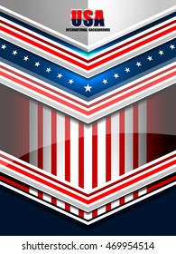 Flag of USA background for independence, veterans, labor, memorial day and other events, Vector illustration Design