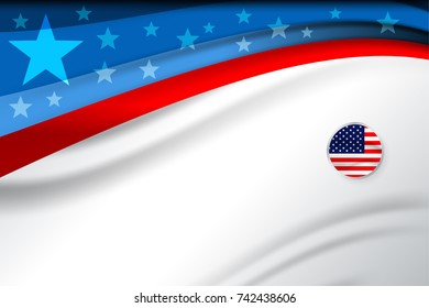 Flag of USA background for independence, veterans, memorial day and other events, Vector illustration Design