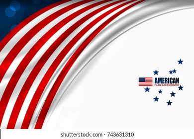 Flag of USA background for independence, veterans, memorial day and other events, Vector illustration Design